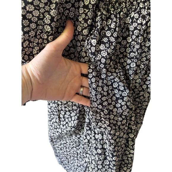 Madewell Lucie Elbow Sleeve Smocked Mini Dress in Parisian Ditsy size S True Bla - Picture 12 of 14